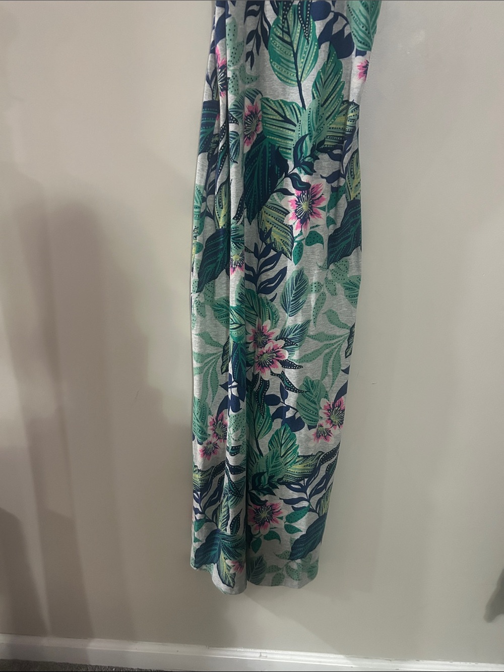 GAP Blue Green Pink Tropical-Print Spaghetti-Strap Maxi Dress - Picture 3 of 8